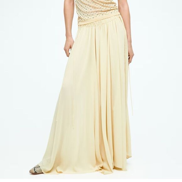 H&M S/S 25 Edition Chiffon Circle Skirt Butter Yellow NWT - Picture 6 of 8